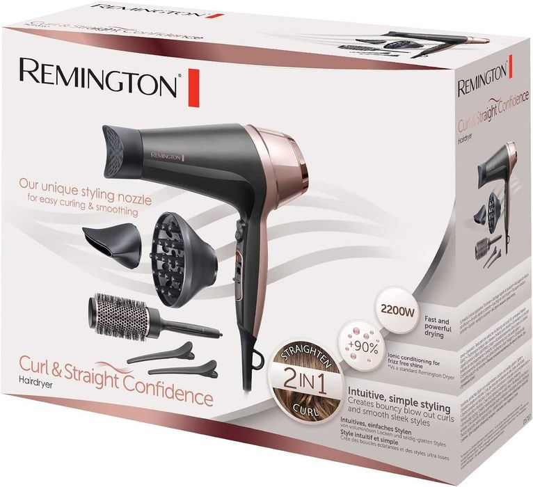 Сешоар за коса Remington Curl & Straight D5707 В комплект с четка и дифузер 2200W