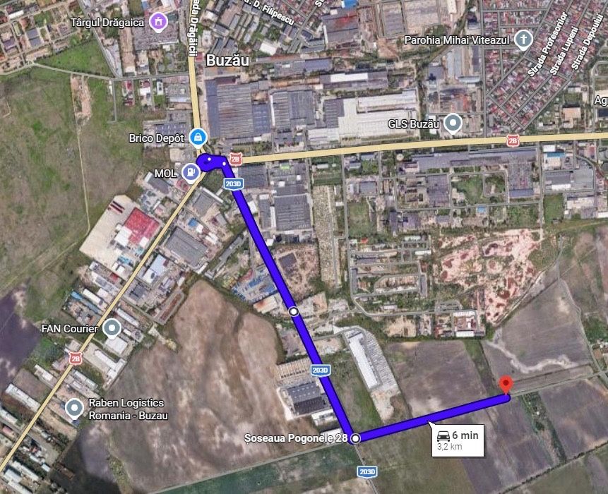 Teren intravilan 12.858 mp- deschidere 40 m-zonă industrială |