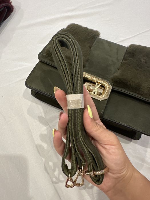 Дамски чанти  в цвят ,,хромово зелено” и ,,перлено рубиненочервено”