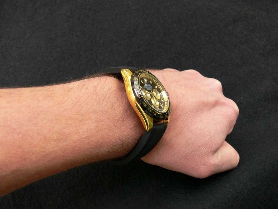 Ceas TIP R.O.L.E.X DAYTONA GOLD&BLACK SILICONE Edition Lux Elegant 2026 !!!