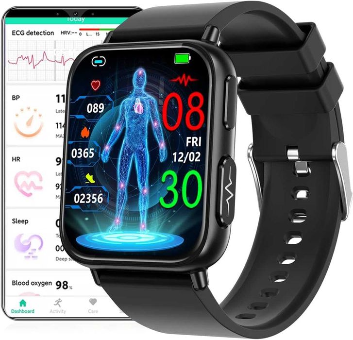 DigiKuber Smart Watch смарт часовник с ECG + PPG, IP68 (Android/iOS)