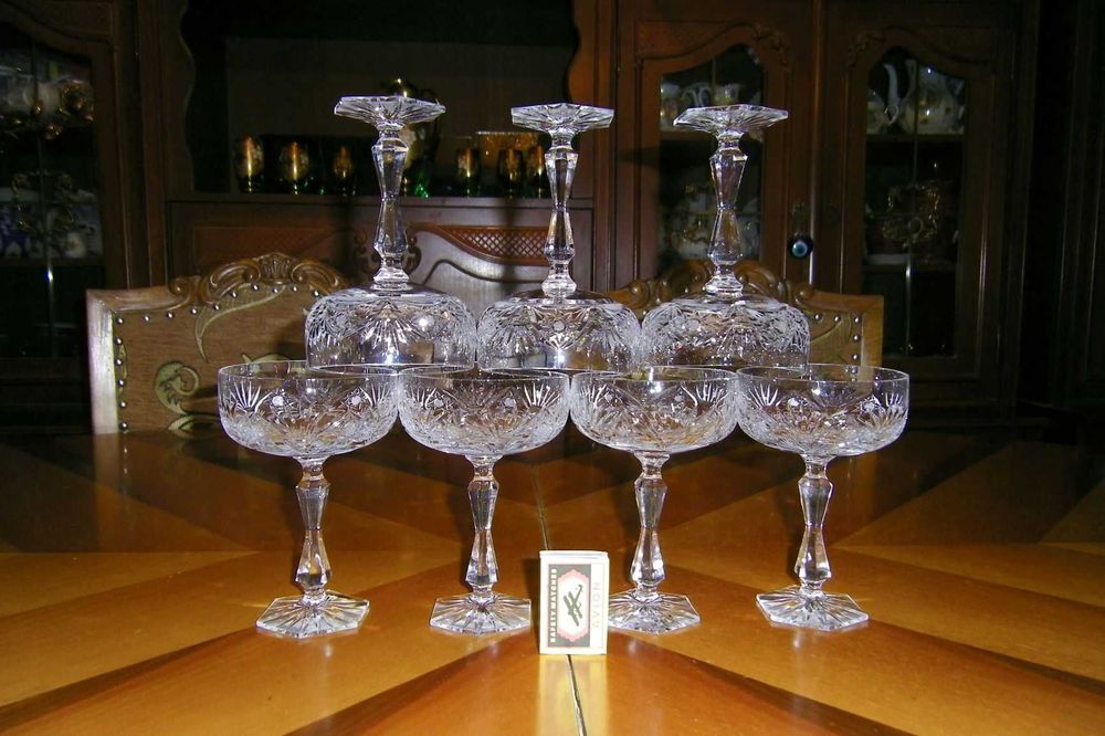 Хрустальные фужеры (креманки). Чехословакия