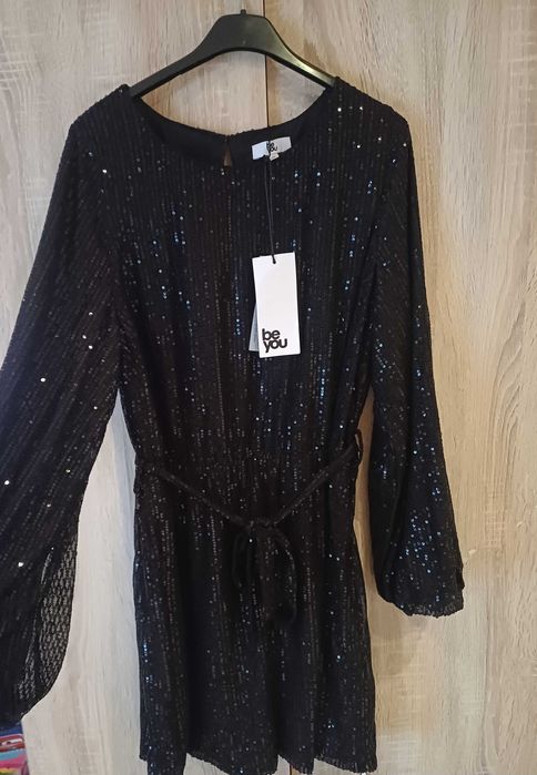 Черна рокля с пайети Л/ХЛ/р-р