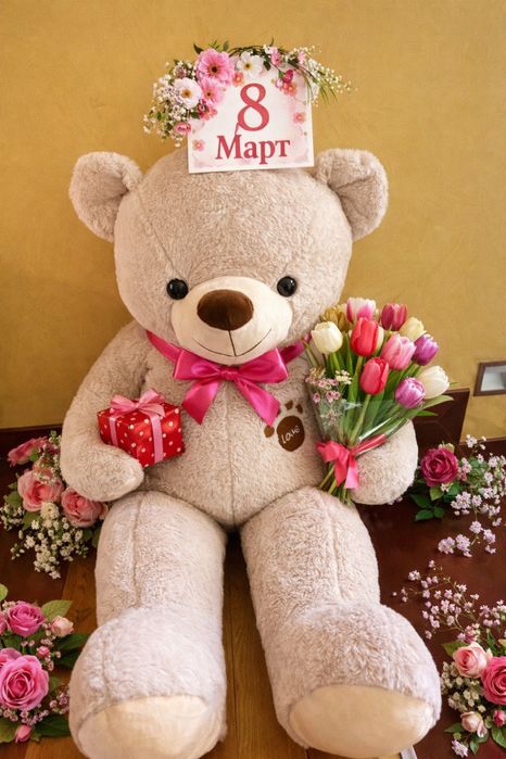 Подарък за 8 март: Голямо плюшено мече