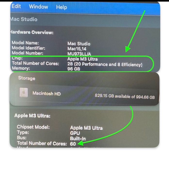 НАЛИЧЕН Apple Mac Studio M3 Ultra 96GB RAM, 28 CPU/60GPU, 1TB SSD с Гаранция