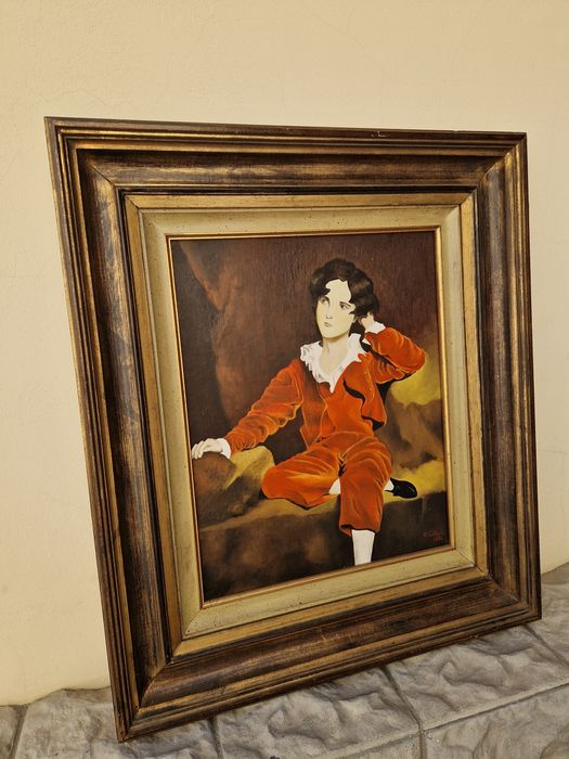 Страхотна английска холандска авторска картина масло върху платно