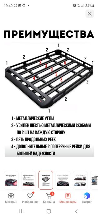 Автобагажник карзина
