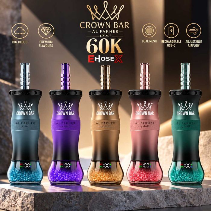 Vape Narghilea ! Al Fakher Crown Bar 60.000 Puffuri