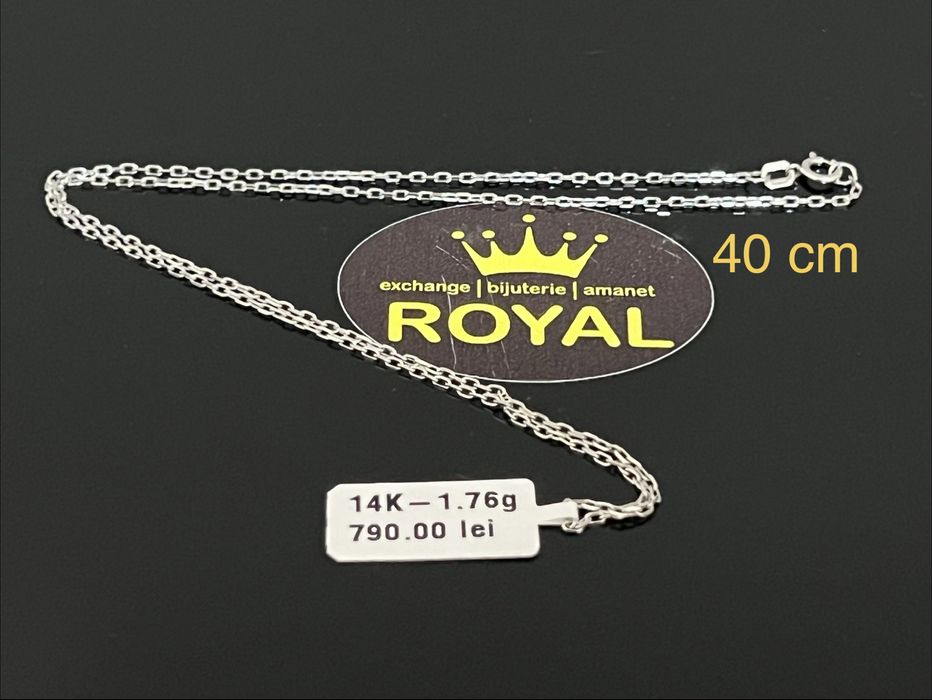 Bijuteria Royal CB : Lant aur alb 14k 585  1,76 gr