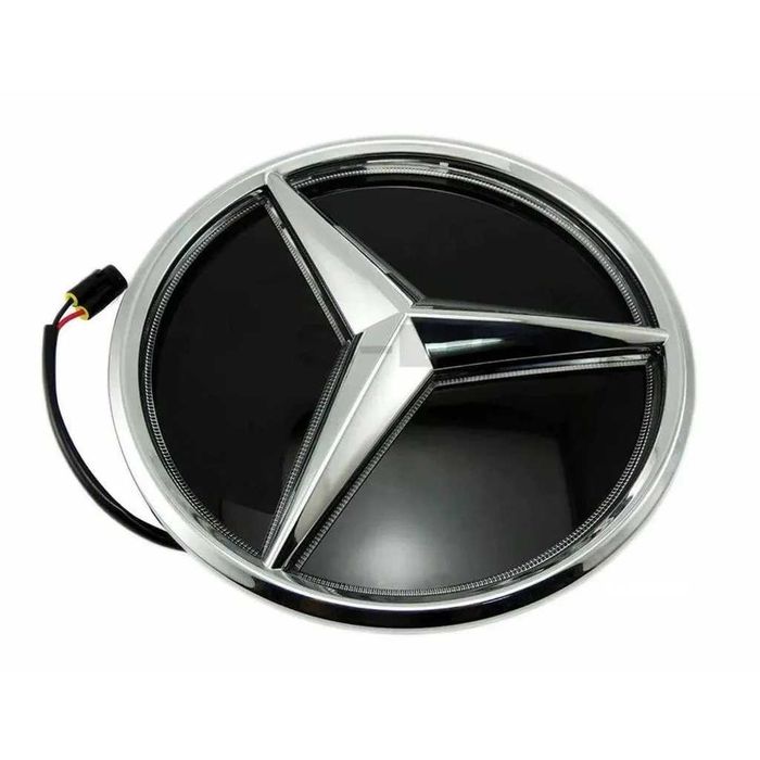 LED светеща стъклена емблема Mercedes-Benz 185 мм – W213 / W205 ,E class,C class