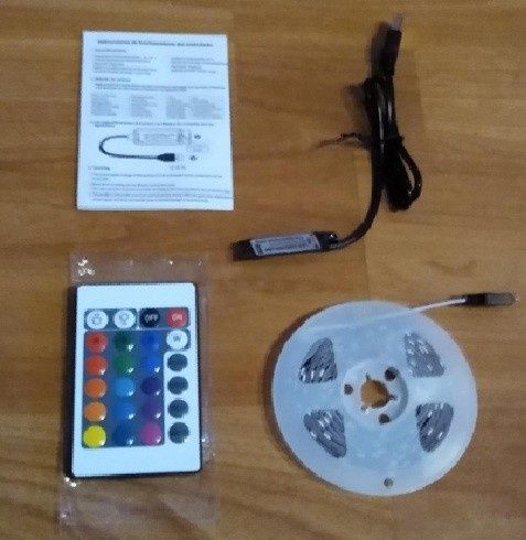Kit Banda RGB/Led-uri SMD3535 la 5V/5M, controler+telecomanda -din UK