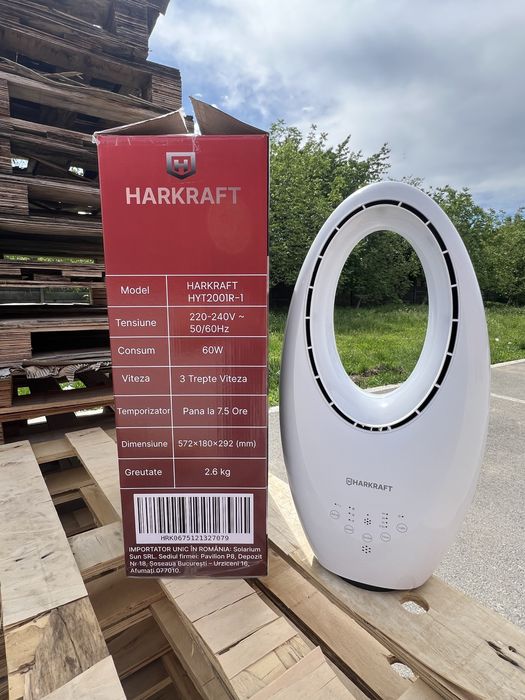 Ventilator fără pale – 60W, 3 viteze, timer, design modern