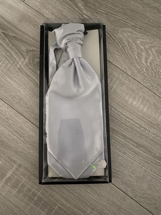 Cravata lavadiera lata gri metalizat