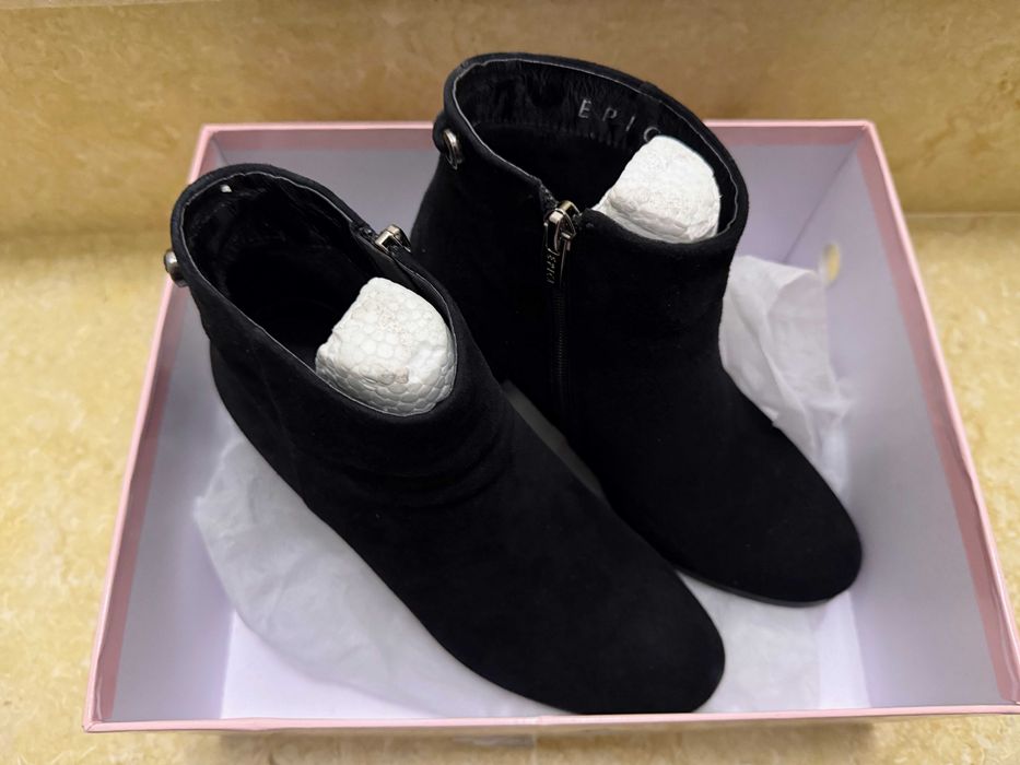 Botine/Ghete din piele Epica cu toc 4-5cm
