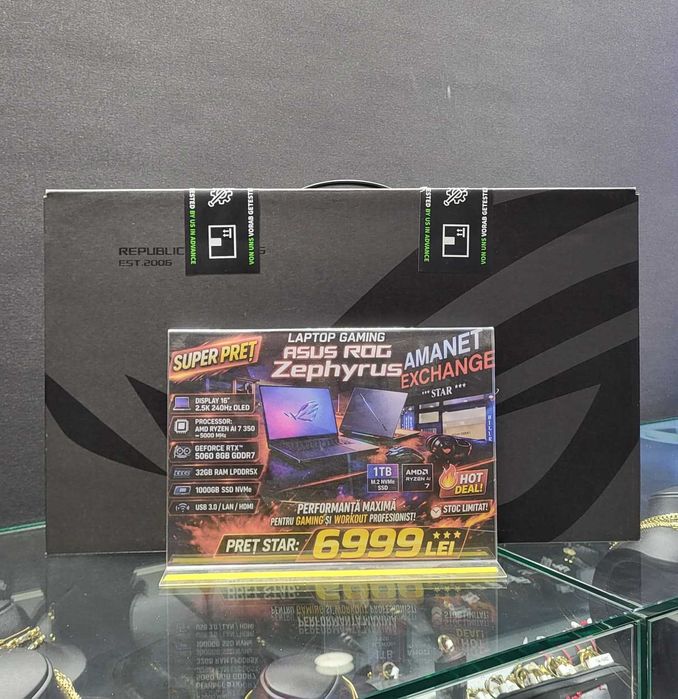 ***STAR*** Shop: Laptop Asus Rog Zephirus G16 - 2025 | SIGILAT | 32 GB RAM | RTX 5060 8GB | Garantie!!!