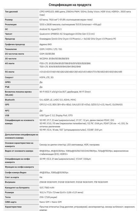 Xiaomi Redmi K90 Pro Max 5G Dual sim 7560mAh батерия 2 години гаранция