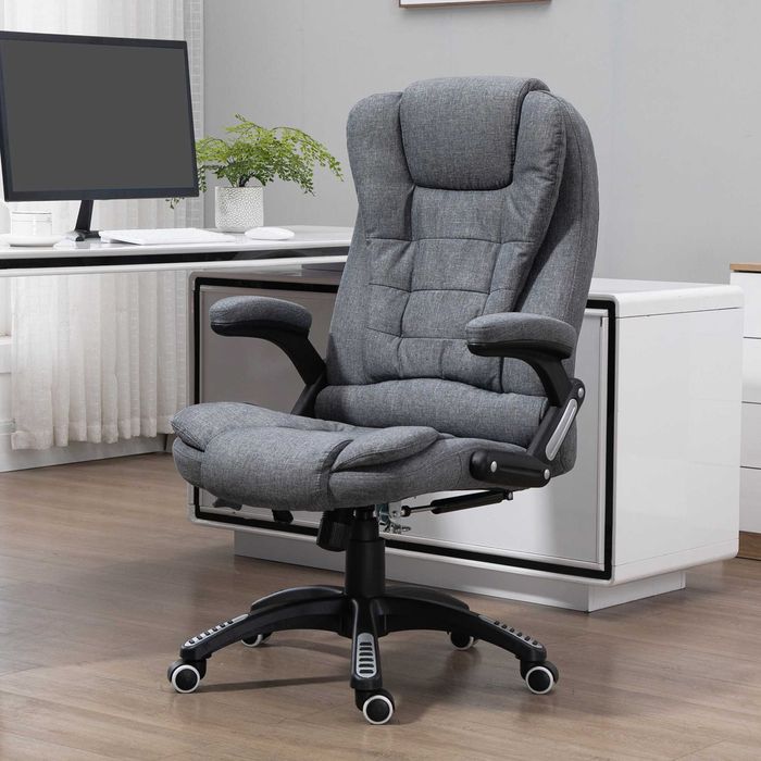 Scaun de birou cu masaj , gri , Vinsetto