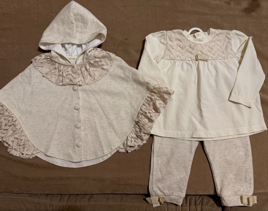 Тройка пончо для девочек 6-12 мес