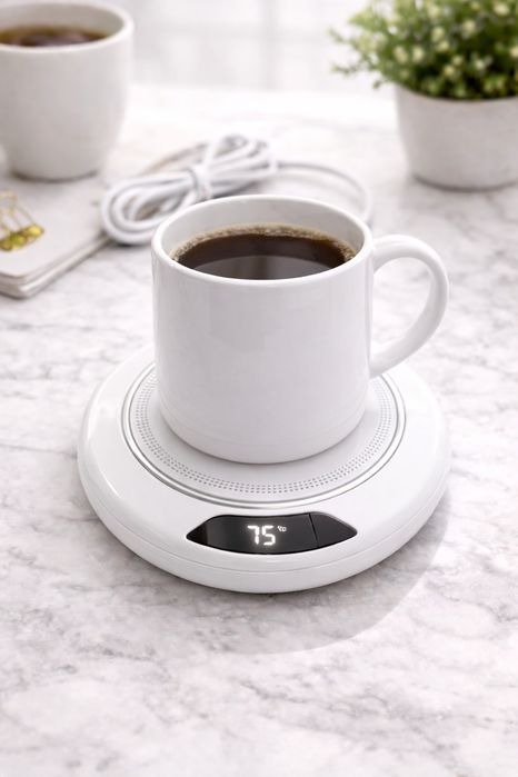Suport încălzire cană USB cu termostat – 75°C, 3 trepte temperatură