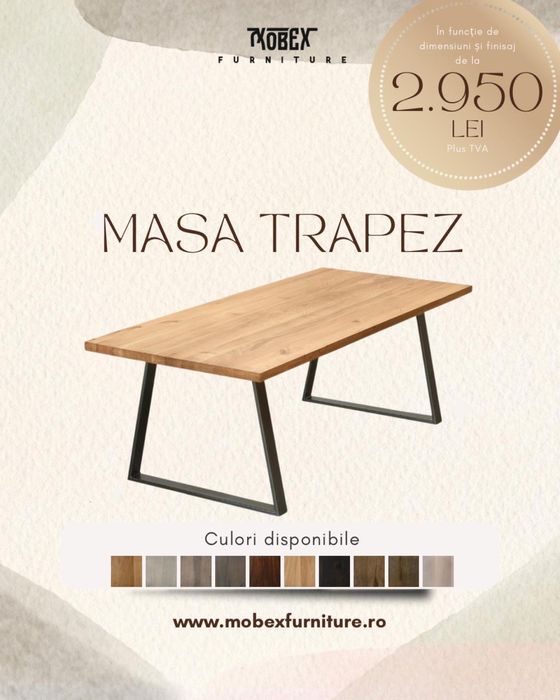 Masa din lemn de stejar-Posibilitate personalizare