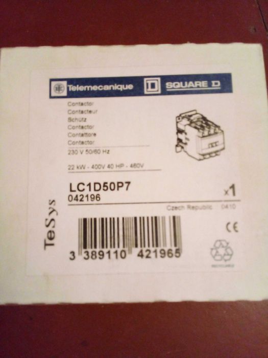 Продам пускатель LC1D50P7   на 22 КВт