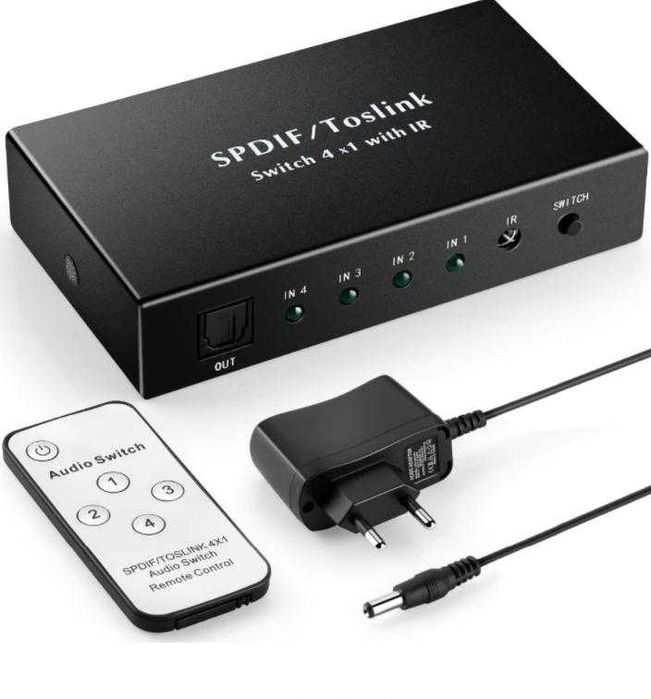 3D Оптичен SPDIF Toslink Optical Audio Splitter 3x 4x 5x 8x Канален SPDIF TOSLINK Optical Splitter Оптичен Сплитер Switcher Оптичен Суич Оптичен Кабел
