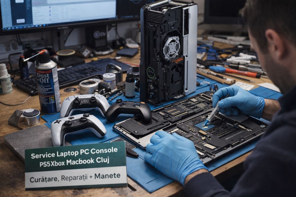 Service IT Cluj -Laptop Pc Console PS5 Xbox MacBook/Curatare+Reparatii