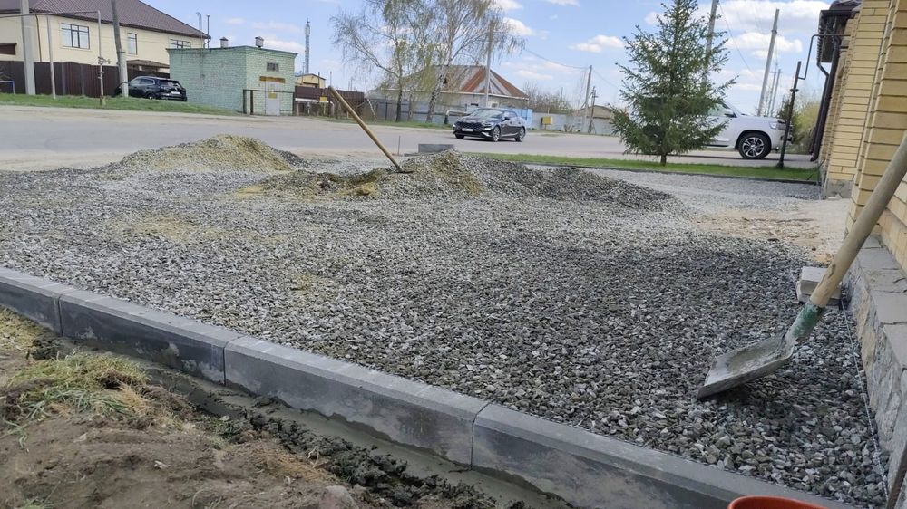 Укладка асфальта брусчатки