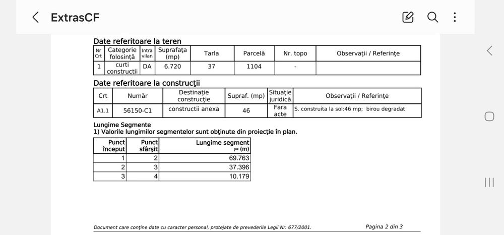 Teren intravilan pretabil hale Peris 6720mp cu utilitati