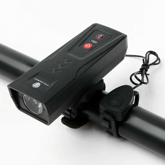 Предна LED светлина за велосипед с клаксон XLT-105, 210LM, USB, Фар