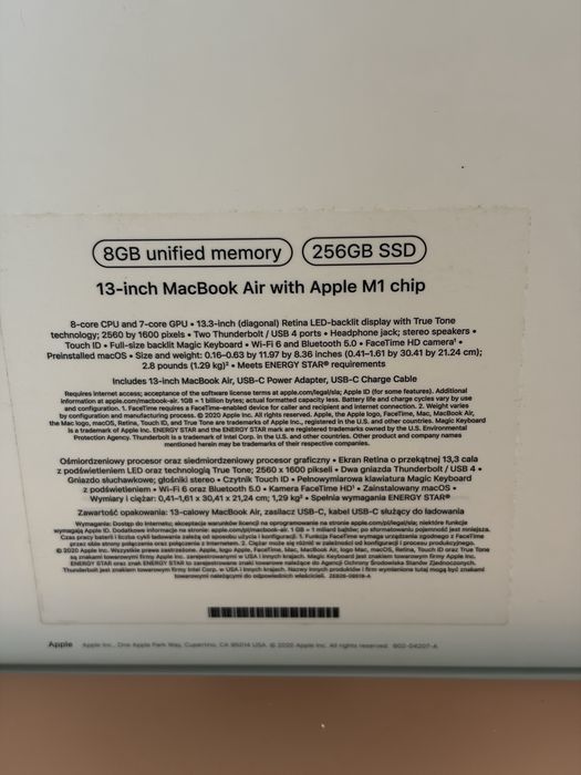 Mackbook Air M1 8/256GB като нов