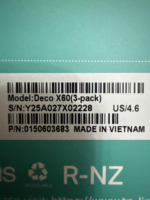 Router TP-Link Deco X60 (3 pack) Домашняя Mesh Wi‑Fi6 из США