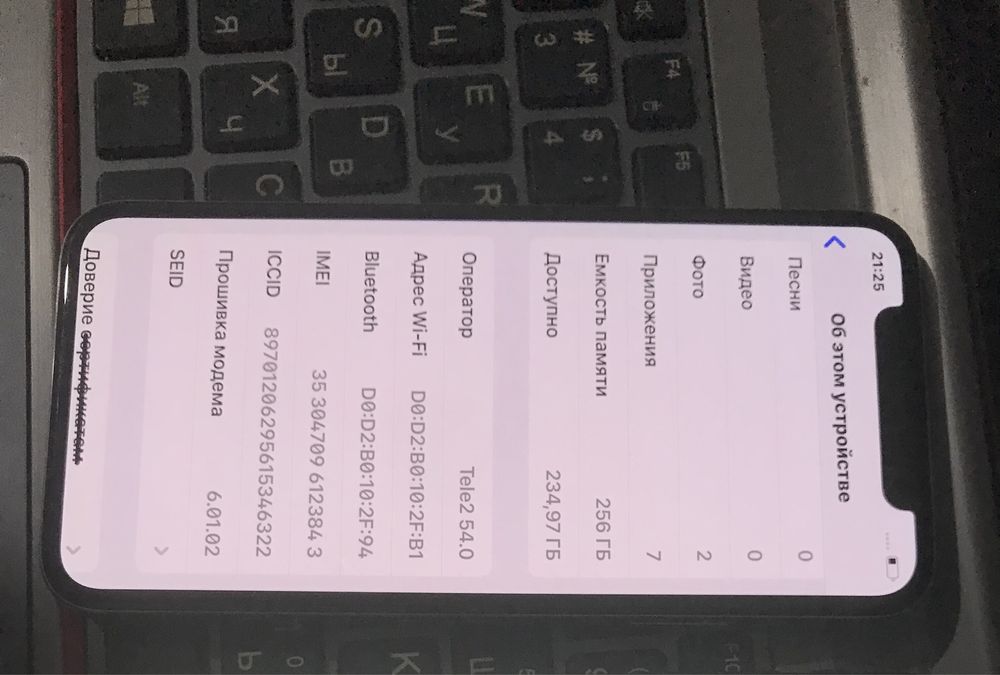 iPhone X  256 GB / Блок iCloud