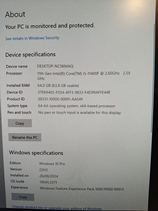 PC Gaming i5 11400F / RX 6600 / 64GB RAM / 2TB SSD