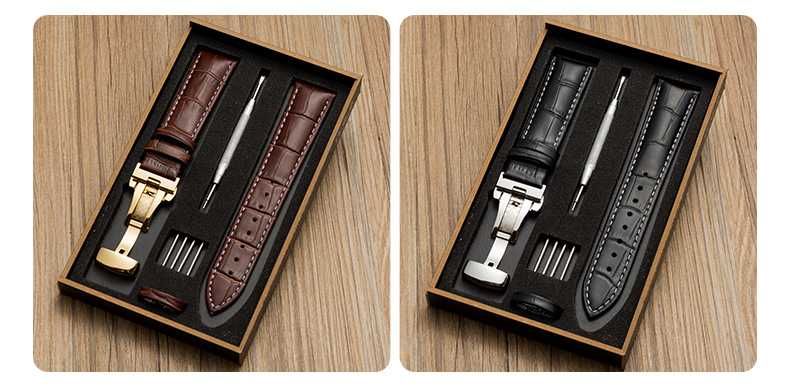 Ремешок для часов из натуральной кожи в подарочной упаковке