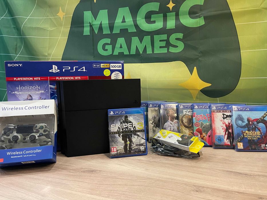 Втора употреба PS4 / Playstation 4 Standard (Fat) 500GB комлект + 1 игра подарък! - Magic Games