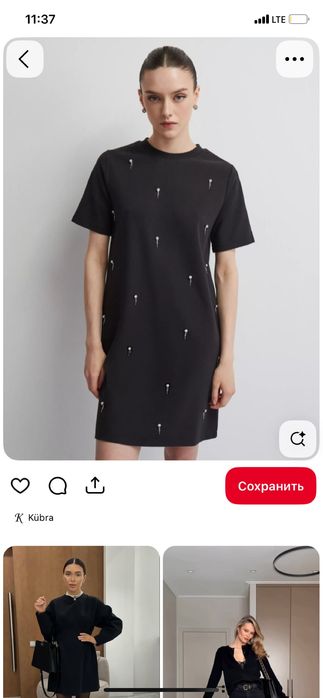 Черное мини платье зара