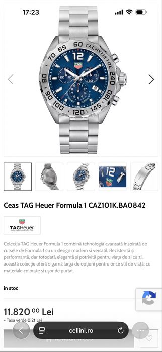 Ceas Tag Heuer Formula 1 Garantie 2026