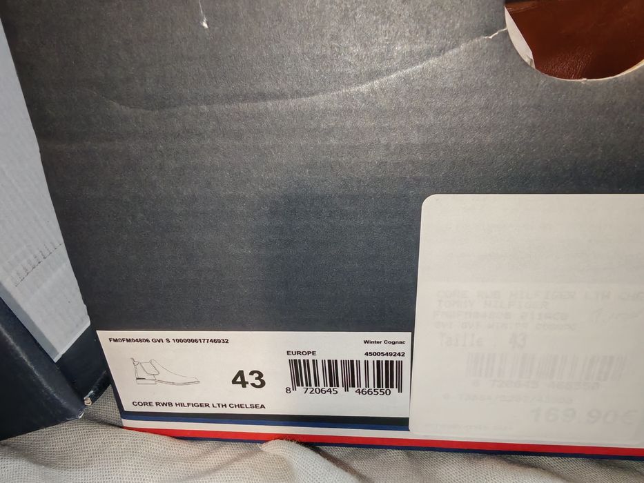 Стилни мъжки кларкове от естествена кожа TOMMY HILFIGER №43