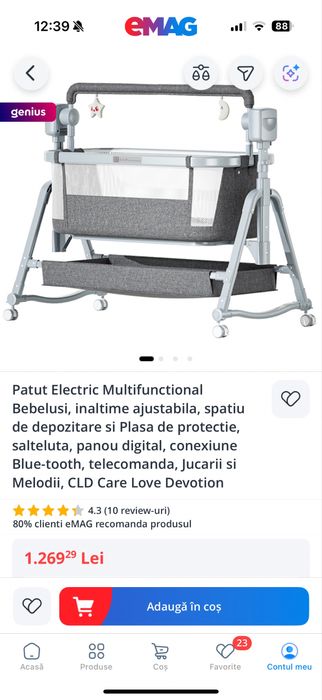 Patut electric multifunctional bebelusi