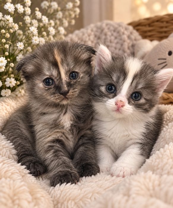 Котята вислоухие и прямоушки