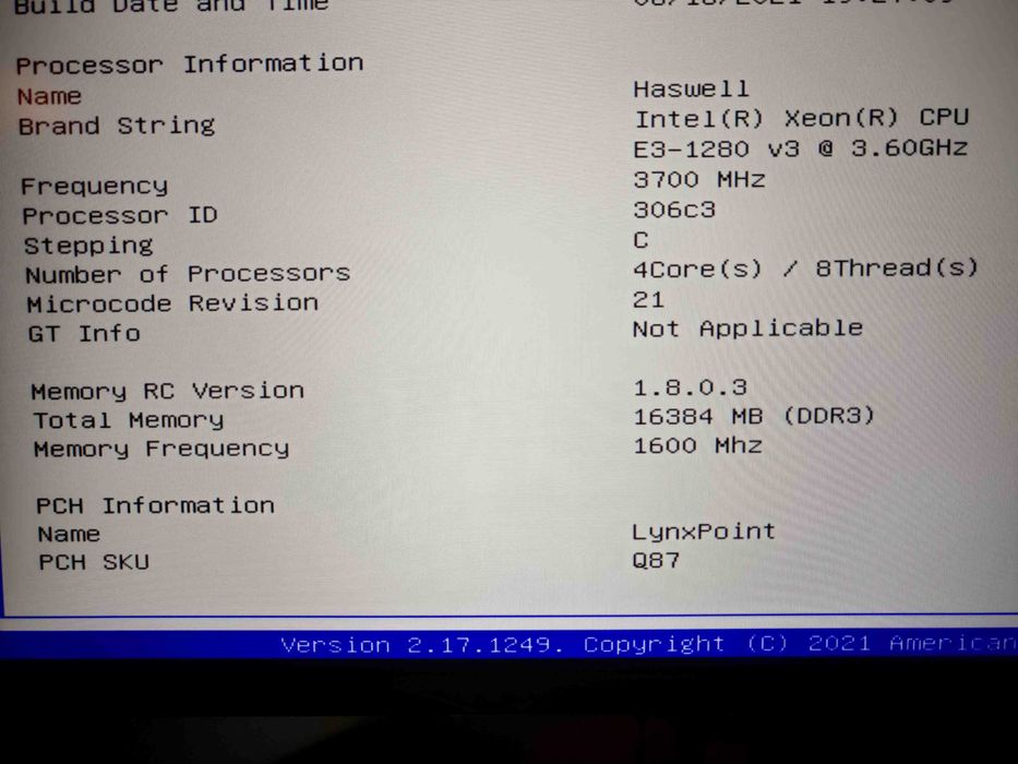 процессор  Xeon E3 1280 V3 Аналог ( I7 4790 ) на 1150 сокет