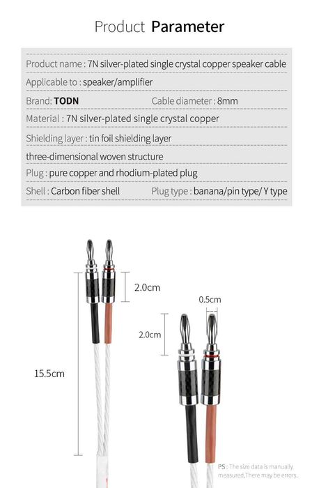 TODN /датски/ посребрен  High-end 7N OCC кабел за тонколони
