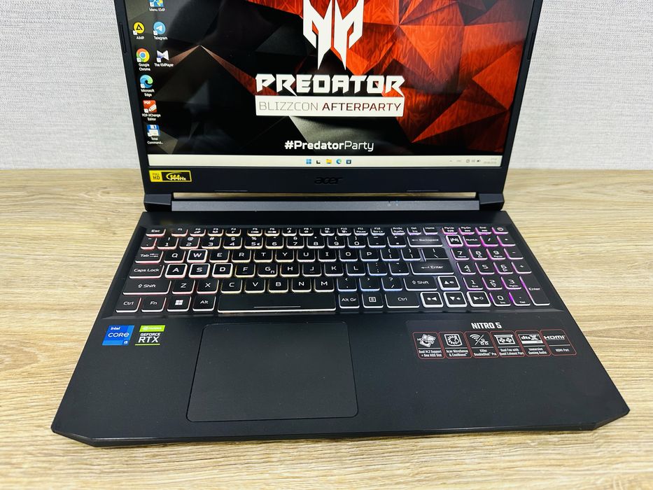 ACER Nitro Core i5-11Gen+RTX3060-6 ГБ Видеокарта, Топ Игровой ноутбук