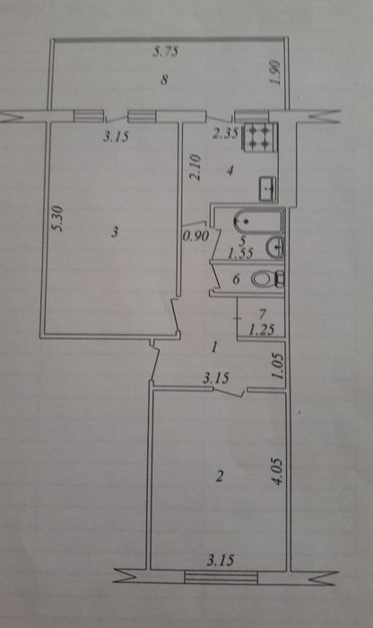 2-Комн. 3-Этаж. Улучшенка. 60м². Продажа. Уй-Жой. Феруза.
