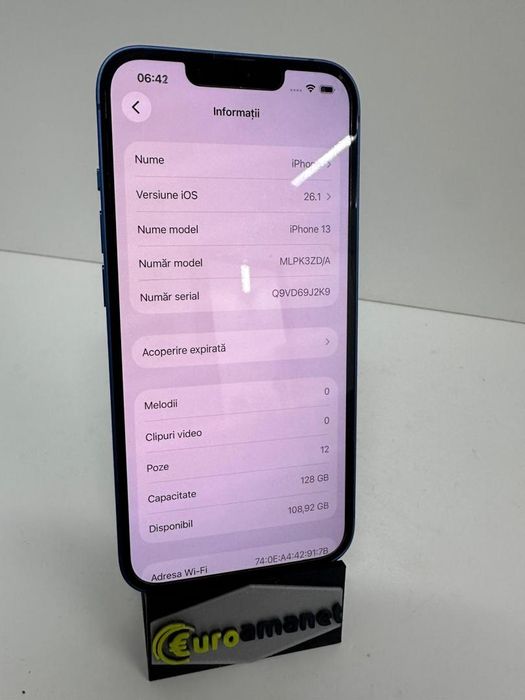 Telefon mobil Apple iPhone 13, 128GB, 5G, Blue -I-