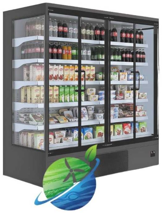 Енергоспестяваща крайстенна хладилна витрина на контакт, 2500мм