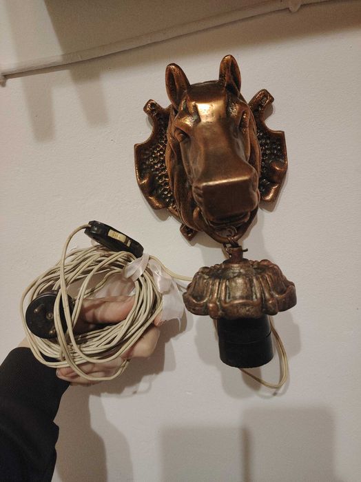 Lampă antică din cupru masiv