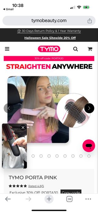 Почти неупотребявана мини четка за стилизиране на коса. Безкабелна.