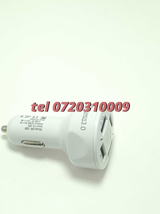 Incarcator Masina Auto 4 Porturi Bricheta Usb Qc Incarcare Rapida
